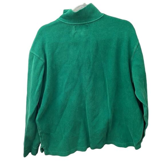 VTG Polo Ralph Lauren Half Zipper Sweatshirt Sweater 90s Horse triple Green-XL - Picture 3 of 3
